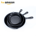 Amazon solution vegetable oil cast iron skillet fry pan set of 3 pcs for Amazon